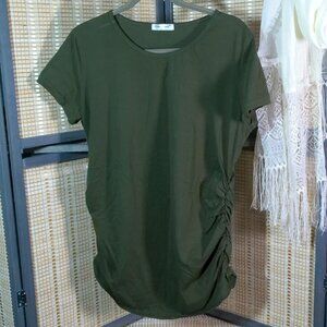 Bearsland Army Green Maternity Short Sleeve Tunic